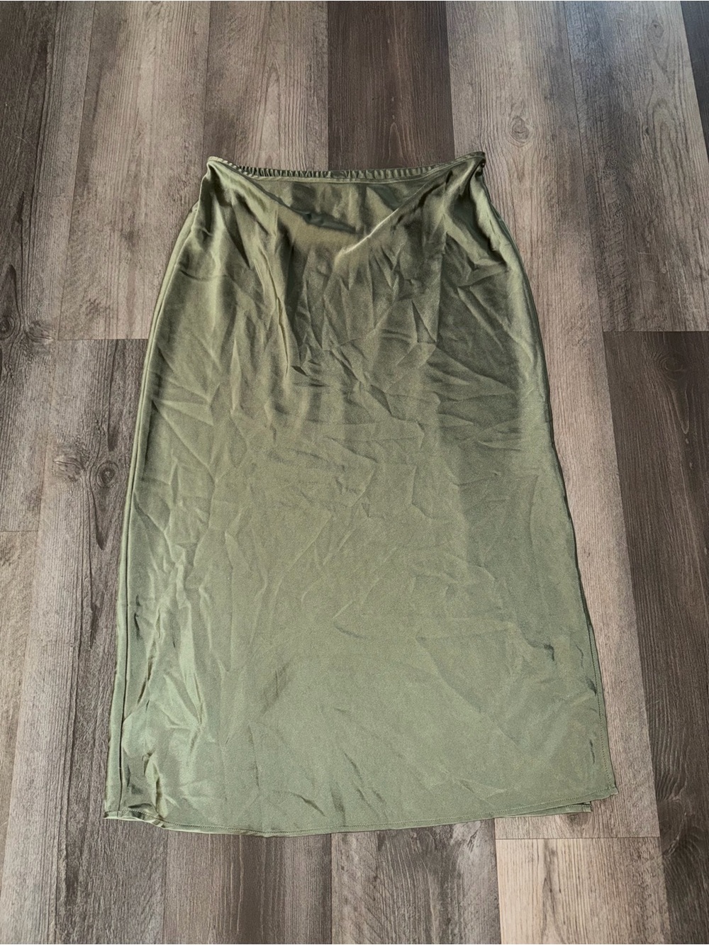 Old Navy Olive Green Midi Slip Skirt